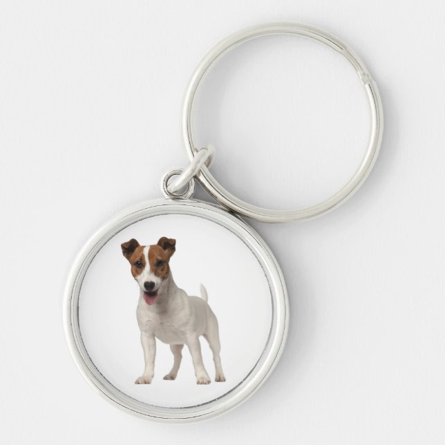 Jack Russell Terrier Welpe Hund weiß und braun Schlüsselanhänger (Vorne)