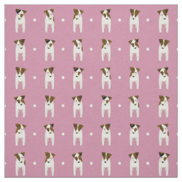 Jack Russell Terriers Button dot staubige Rose Stoff