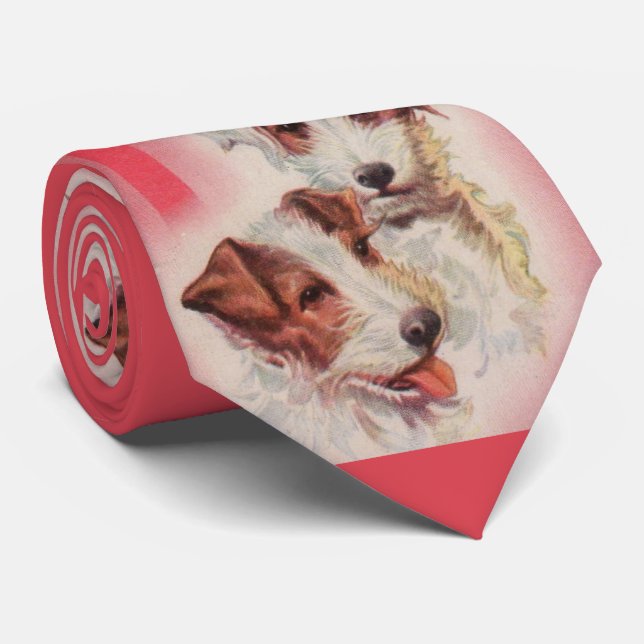 Jack Russell Terriers drucken Krawatte (Gerollt)