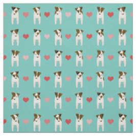 Jack Russell Terriers Herz aquamarine Farbe Stoff