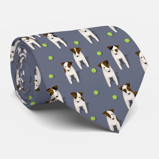 Jack Russell Terriers Hunde Tennisbälle schießen Krawatte (Gerollt)