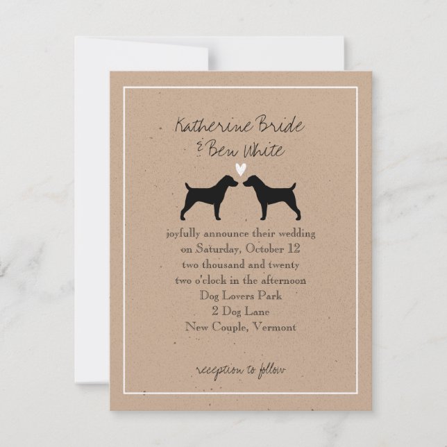 Jack Russell Terriers Wedding Einladung (Vorderseite)