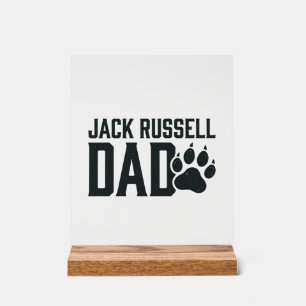 Jack Russell Vater Vintage Pfotenabdruck-Shirt Des Acrylschild