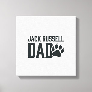 Jack Russell Vater Vintage Pfotenabdruck-Shirt Des Leinwanddruck