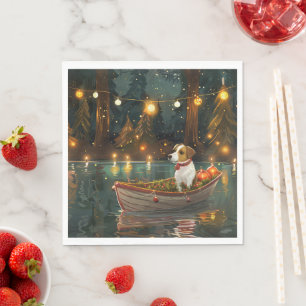 Jack Russell Weihnachtsfestreise Serviette