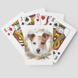 Jack Russell Weihnachtsmann Festliche Jungfrau Spielkarten