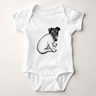 Jack Russell Welpe 10 Wochen alt Baby Strampler