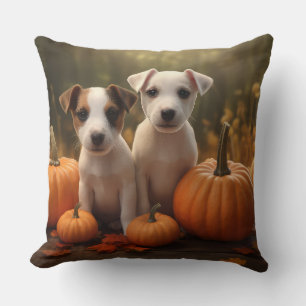 Jack Russell Welpe Autumn Delight Pumpkin Kissen