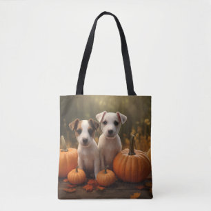 Jack Russell Welpe Herbstfreude Kürbis Tasche