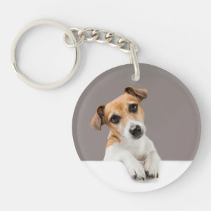 Jack Russell Welpe Süßer Anbetungswürdiger Baby Ja Schlüsselanhänger