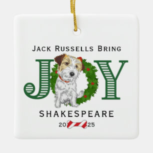 Jack Russells bringt Freude Keramikornament