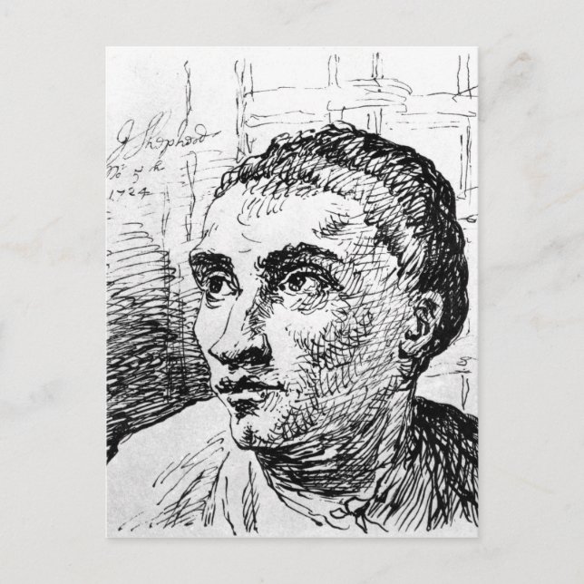Jack Sheppard, 1724 Postkarte (Vorderseite)
