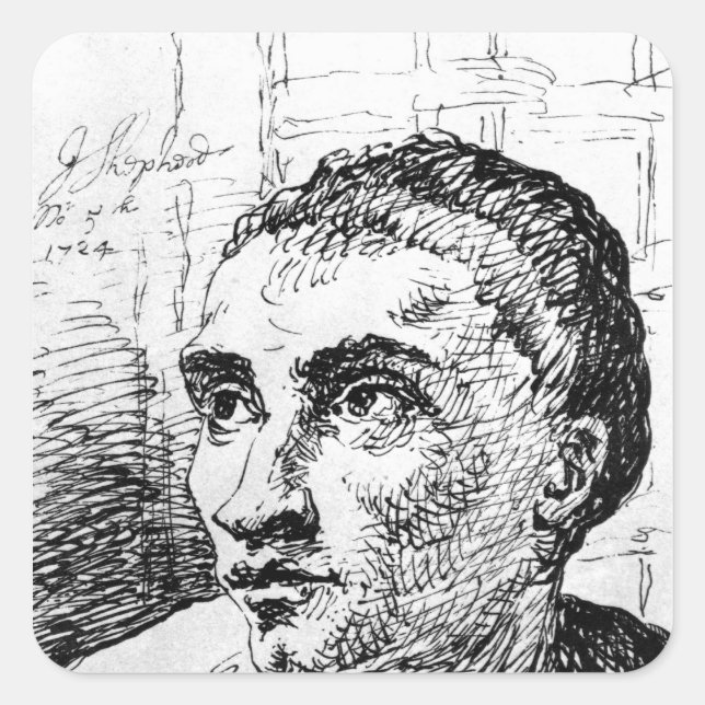 Jack Sheppard, 1724 Quadratischer Aufkleber (Vorderseite)