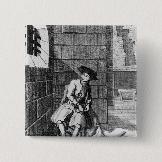 Jack Shepperd in Newgate Gefängnis, 1724 Button (Vorderseite)