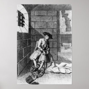 Jack Shepperd in Newgate Gefängnis, 1724 Poster