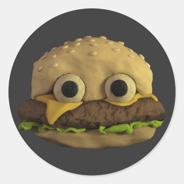 Jack Stauber - Familie Cheeseburger - Spaß Art Runder Aufkleber (Vorderseite)
