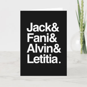 Jack und Fani und Alvin und Letitia Dankeskarte