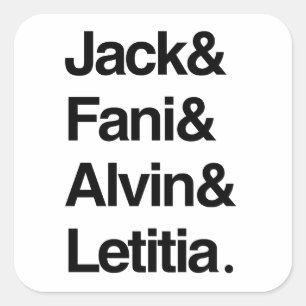 Jack und Fani und Alvin und Letitia Quadratischer Aufkleber