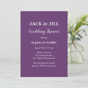 Jack und Jill Lila Dusche für Paare Einladung