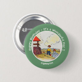 Jack und Jill Mother Goose Geburtstagsartikel Button