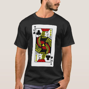 Jack von Clubs Poker Card Games mit schwarzen Kart T-Shirt
