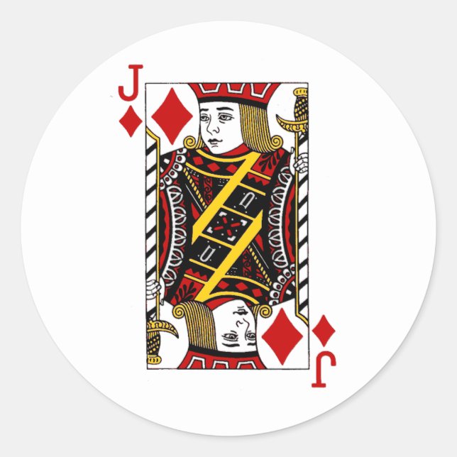 Jack von Diamanten-Aufklebern Runder Aufkleber (Vorderseite)