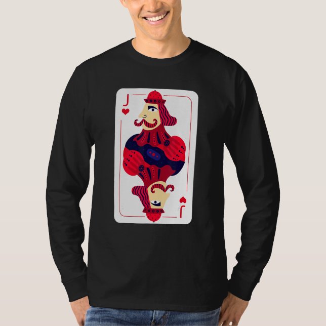 Jack von Herz-Kostüm-Halloween-Spielkarten T-Shirt (Vorderseite)