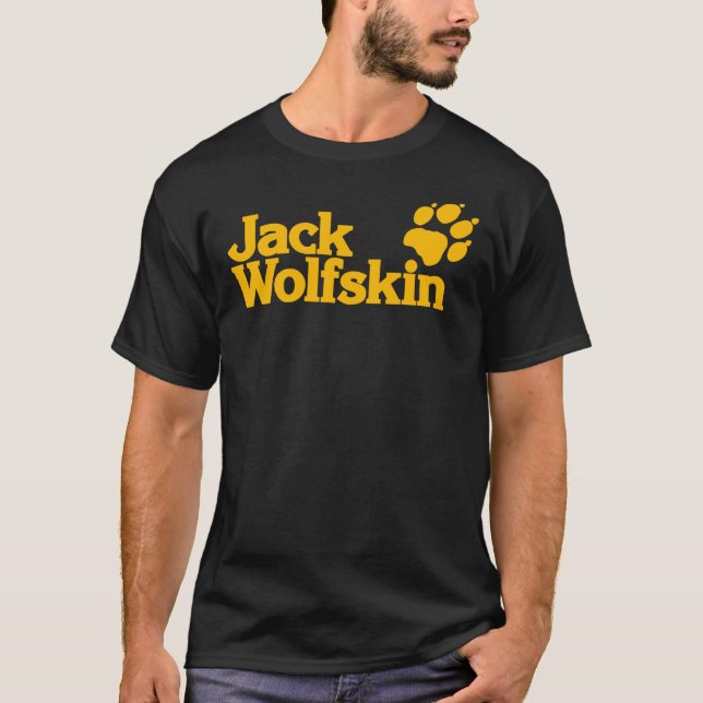 Jack Wolfskin Logo gelb Essenzieller T - Shirt (Vorderseite)
