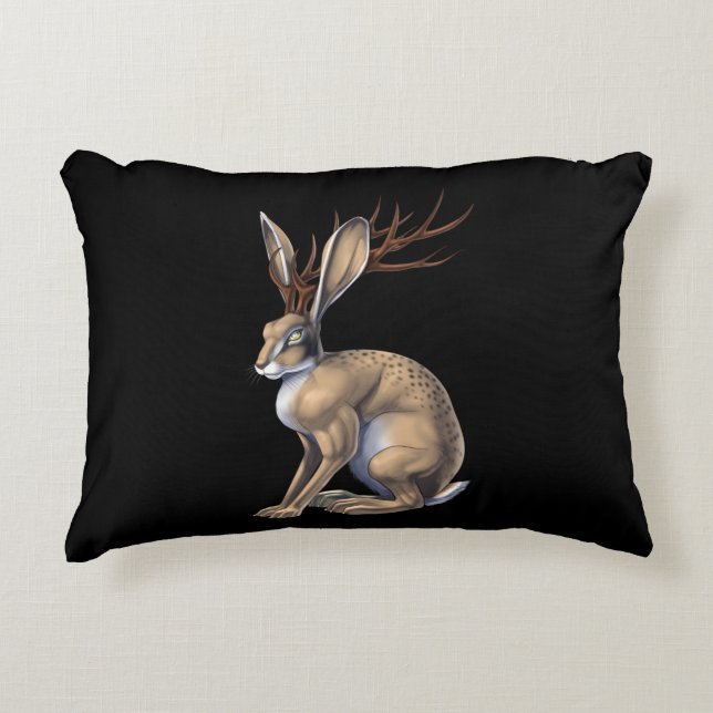 Jackalope Cryptid Animal Dekokissen (Vorderseite)