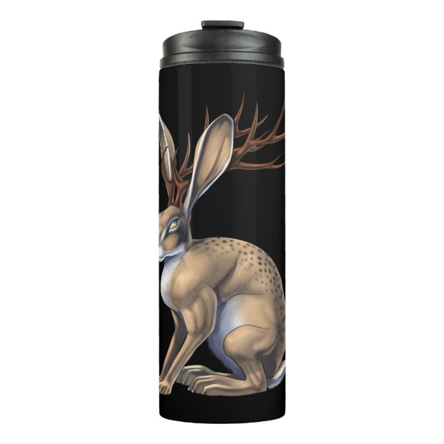 Jackalope Cryptid Animal Thermosbecher (Vorderseite)