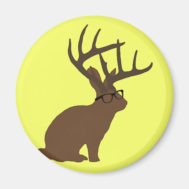 Jackalope mit Brillenmagnet Magnet (Vorne)