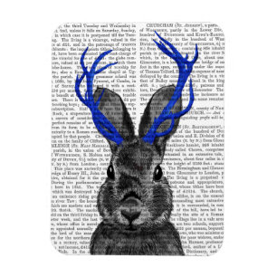 Jackalope mit den blauen Geweihen Magnet
