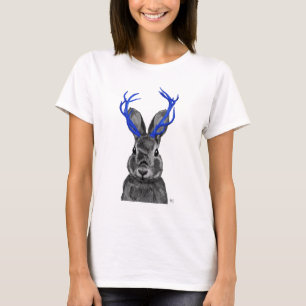 Jackalope mit den blauen Geweihen T-Shirt