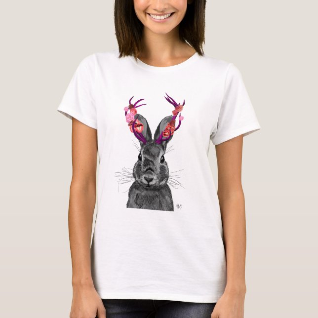 Jackalope mit rosa Antler 2 T-Shirt (Vorderseite)