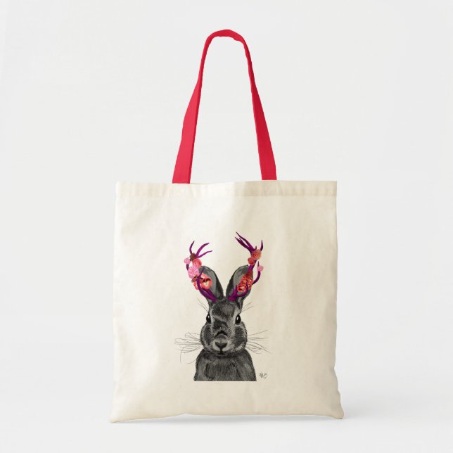 Jackalope mit rosa Antler 2 Tragetasche (Vorne)