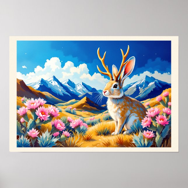Jackalope Mountain Wüste Nur zum Spaß Poster (Vorne)