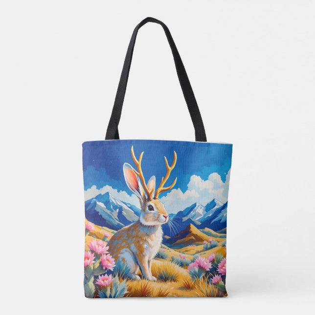 Jackalope Myth Legend Canvas Book Tasche (Rückseite)