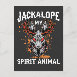 Jackalope Spirit Tier Jackrabbit Antilope Hörner Postkarte