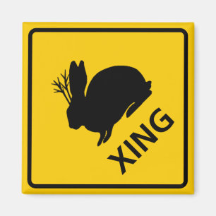 Jackalope Überfahrt-Landstraßen-Zeichen Magnet