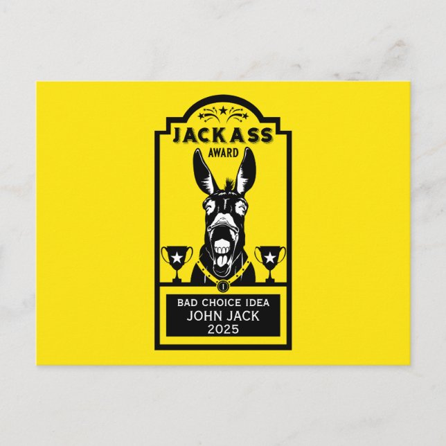 Jackass Award Postkarte (Vorderseite)