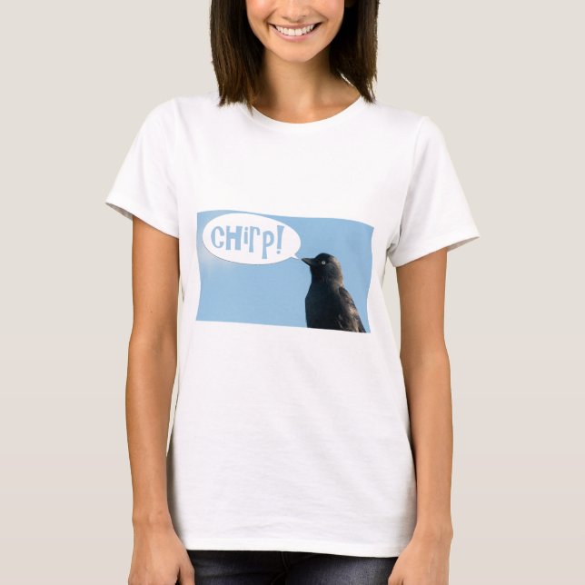Jackdaw (Corvus monedula) sagt chirp. T-Shirt (Vorderseite)