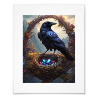 Jackdaw mit seinem Schatznest Fotodruck