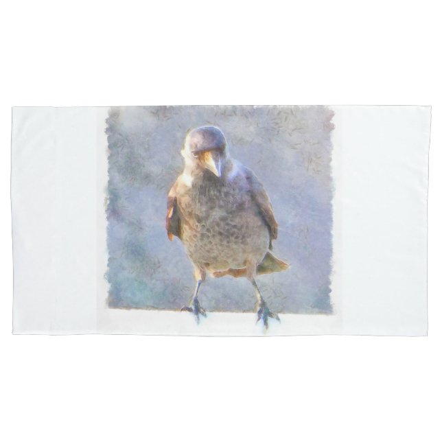 Jackdaw Watercolor Kissenbezug (Vorderseite)