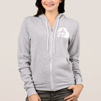 Jacke der Reißverschluss-Oben der Frauen (grau) Hoodie