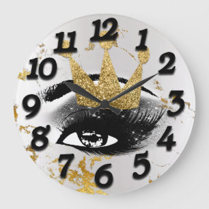 Jacke Princess Of Lashes Silver Grey Gold Marble Große Wanduhr