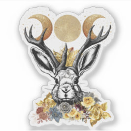Jackelope Moon Goddess Sticker