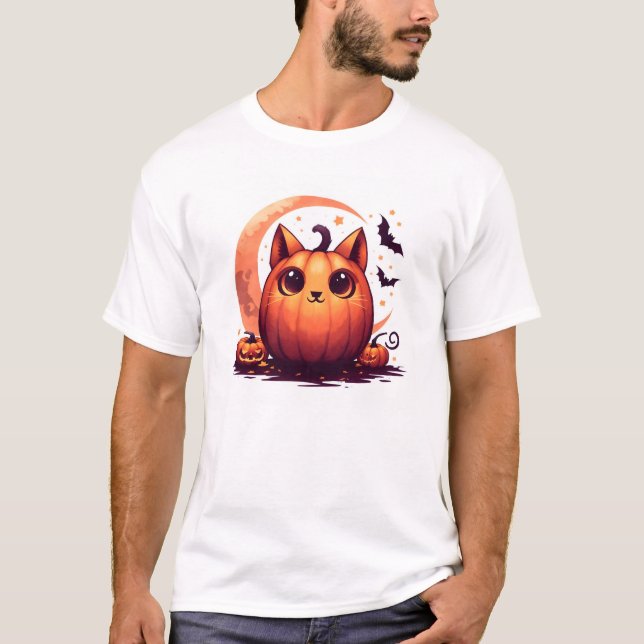 Jack'O'Lantern Cat T-Shirt (Vorderseite)