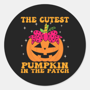 Jackolantern Halloween Pumpkin Unicorn Girl Toddle Runder Aufkleber