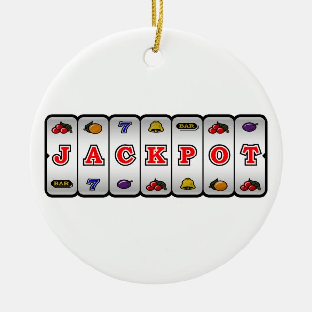 Jackpot-Spielautomat-Verzierung (Licht) Keramik Ornament (Vorne)