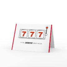 JACKPOT Thank You Card, White Inkluded